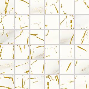CAVA mozaika 30x30 bílo-zlatá matná WDM06731